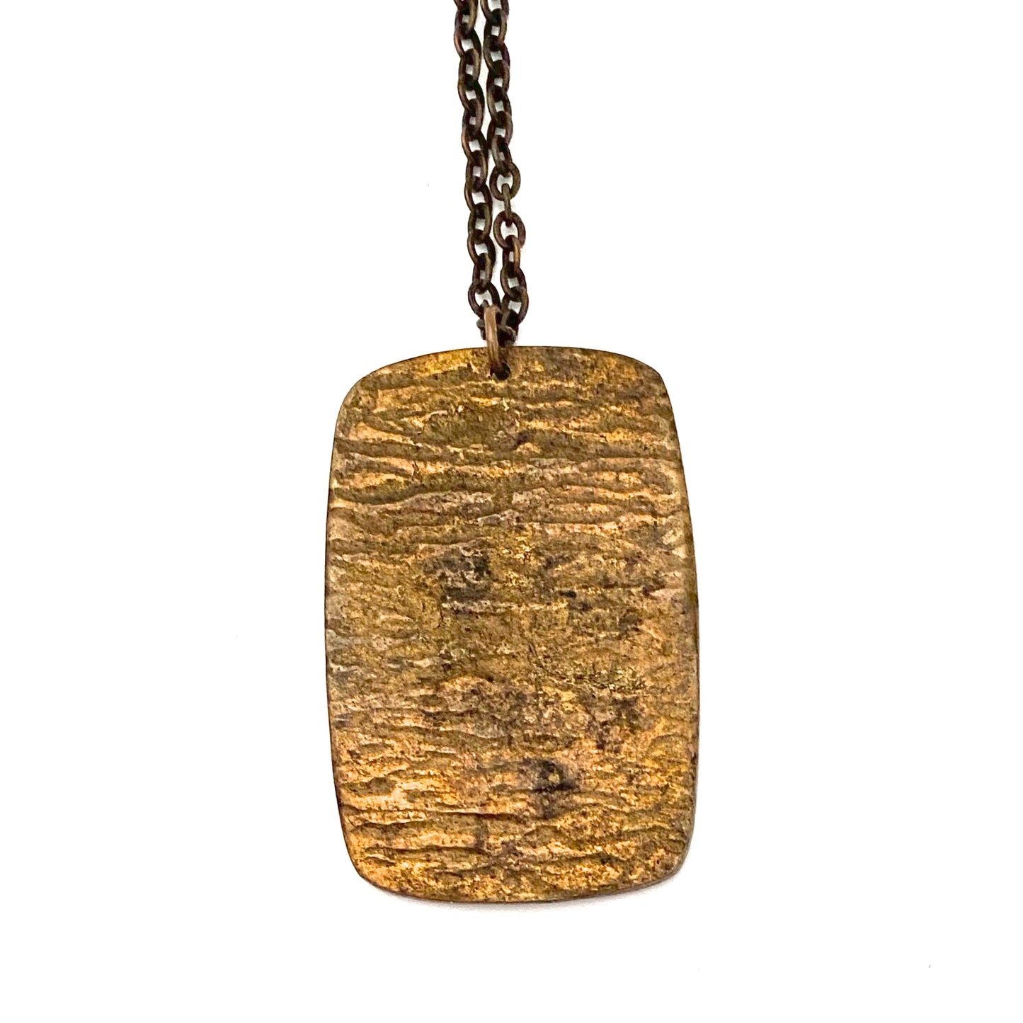 Bernard Chaudron pendant ~ dark teal resin enamel