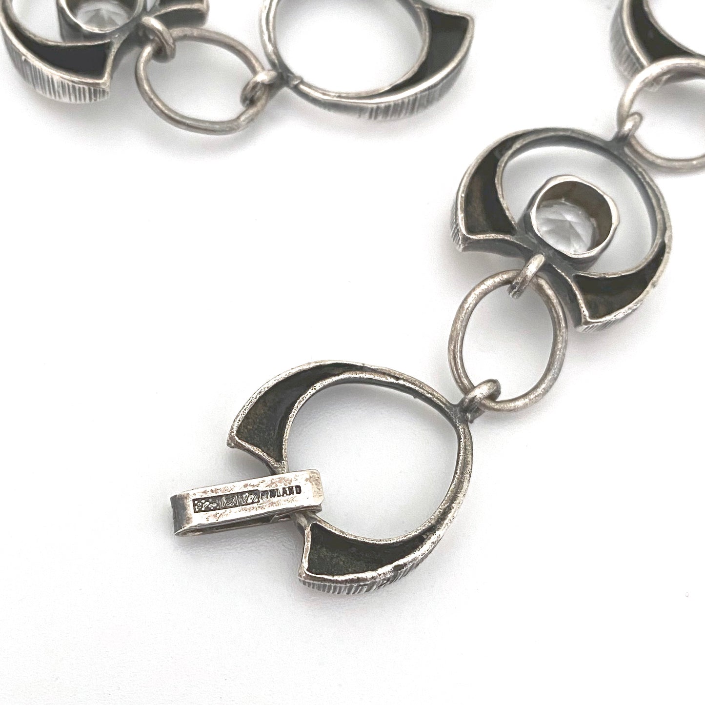 Sten & Laine silver & rock crystal link bracelet ~ 1974