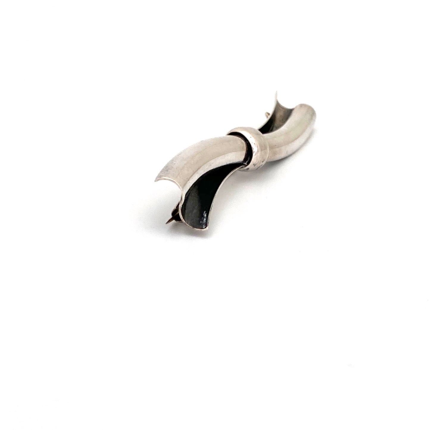 detail ORNO Poland vintage sterling silver large brooch Modernist jewelry design