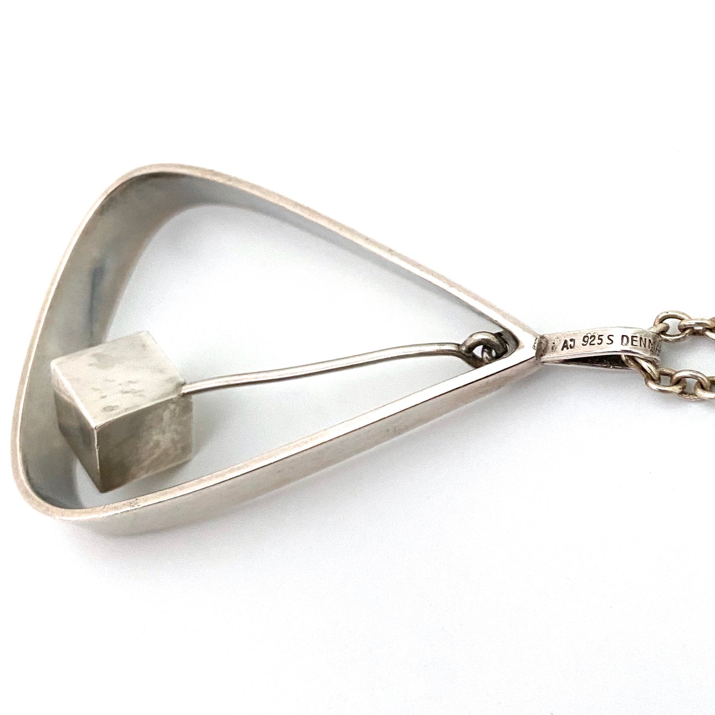 Arne Johansen large kinetic silver pendant