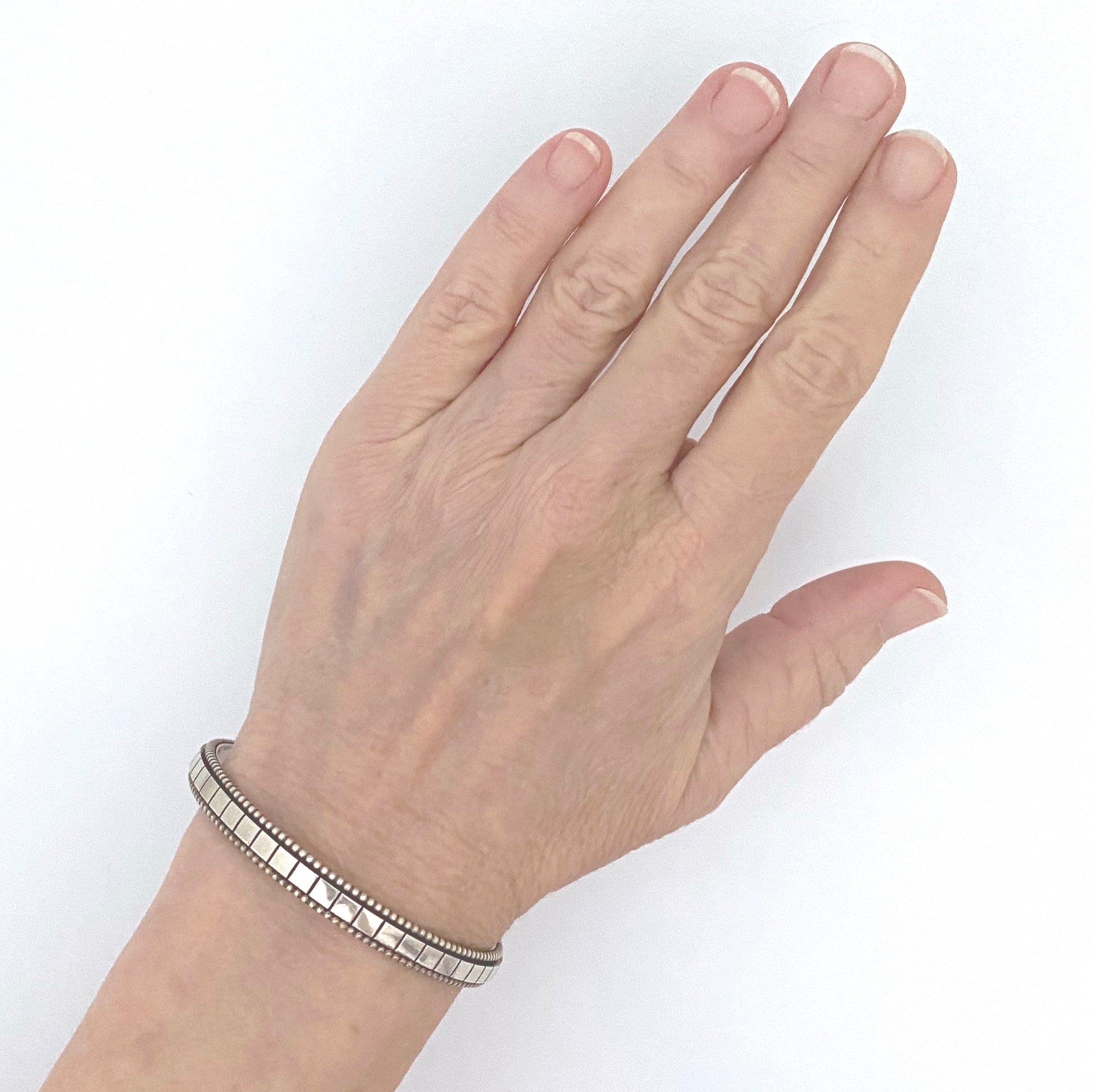 scale Sigurd Black Denmark vintage heavy silver bangle bracelet 1 Scandinavian Modernist jewelry design