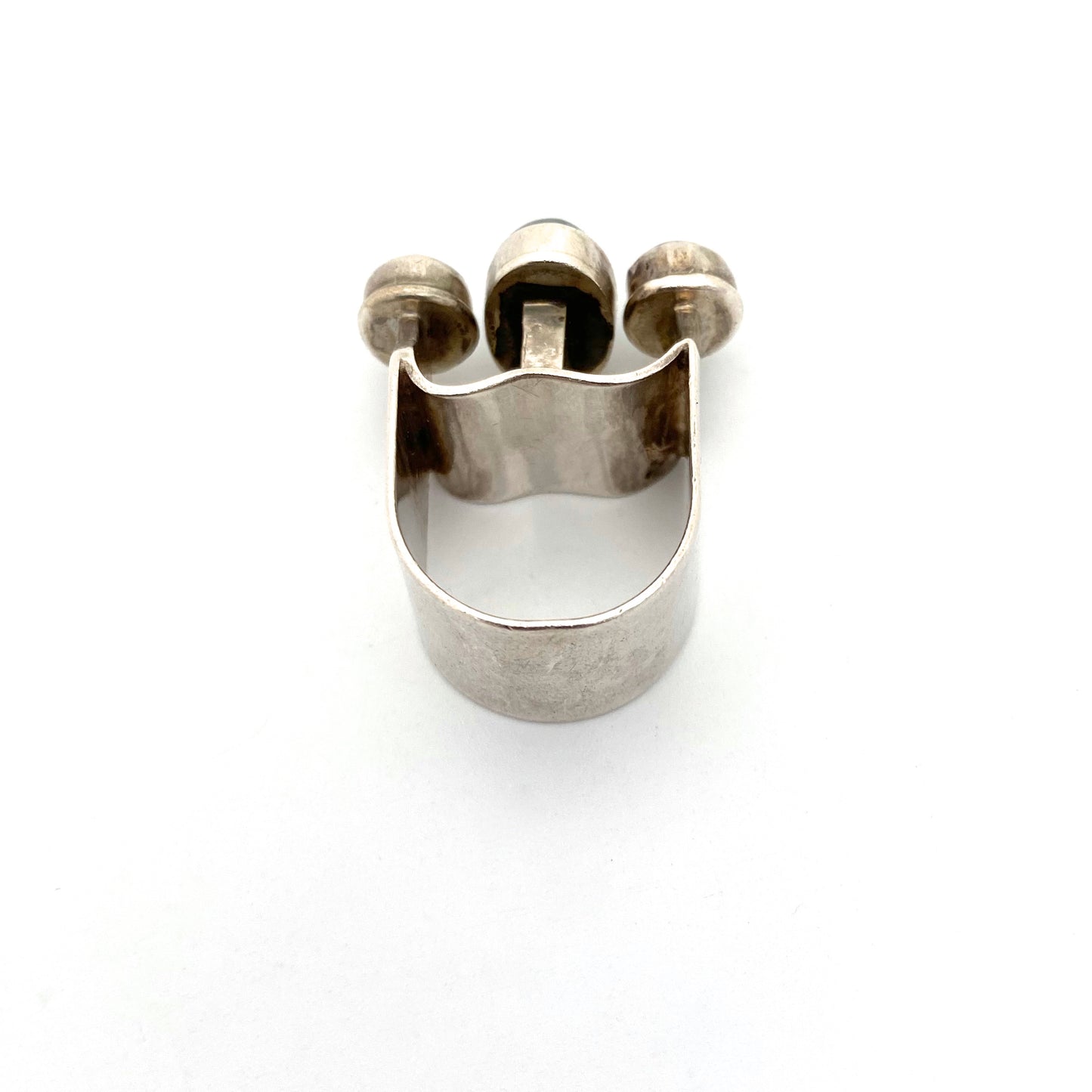 vintage studio made large silver ring