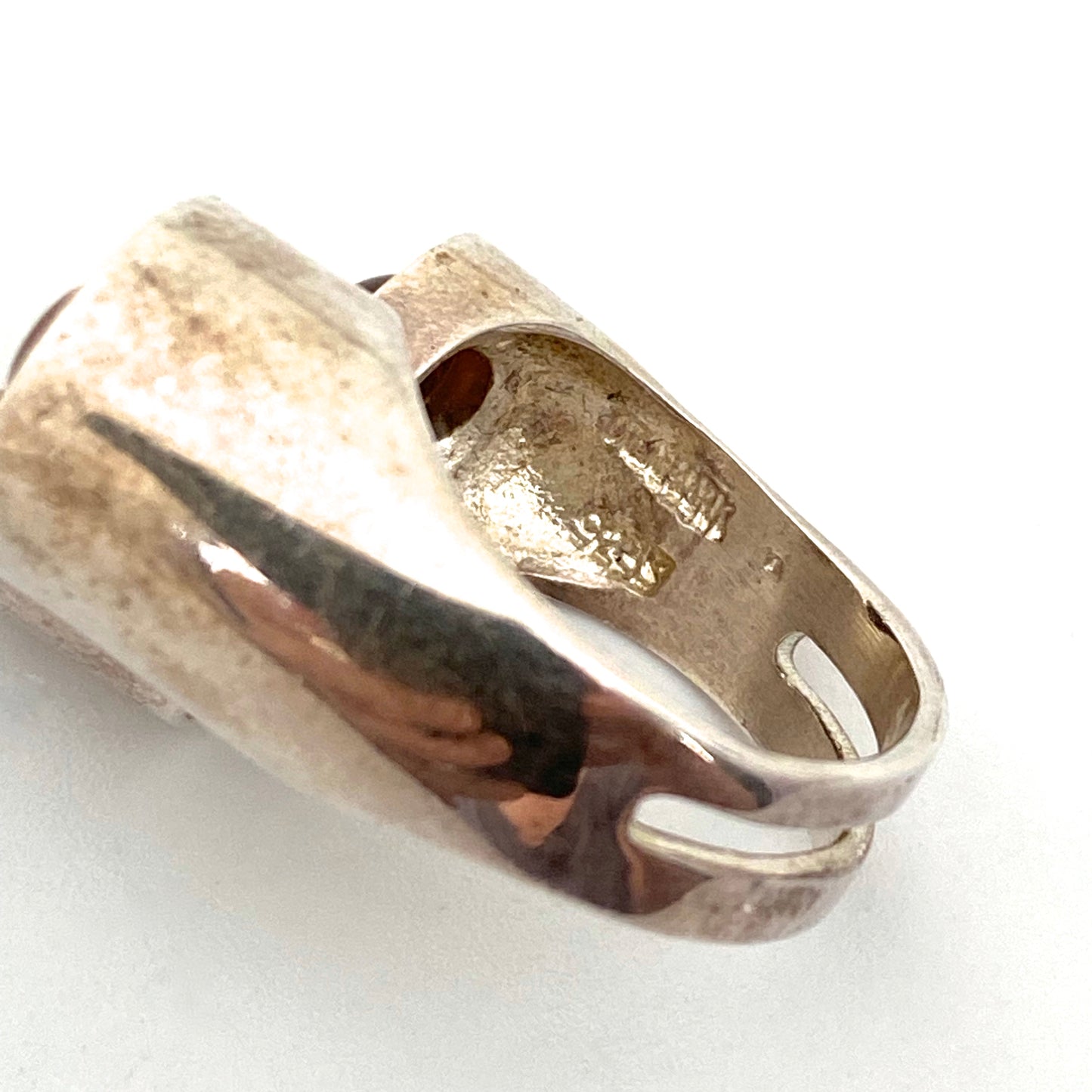 silver & tiger eye Modernist ring ~ Denmark