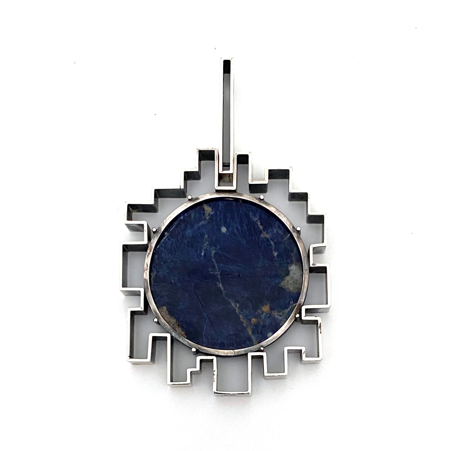 Hans Gehrig extra large silver & sodalite pendant