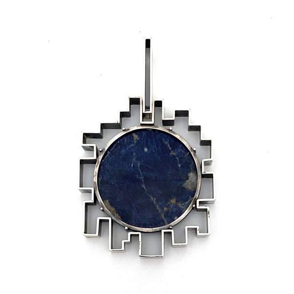 Hans Gehrig extra large silver & sodalite pendant