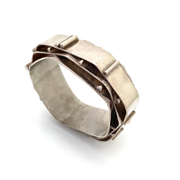 Hans Gehrig heavy silver hinged bracelet