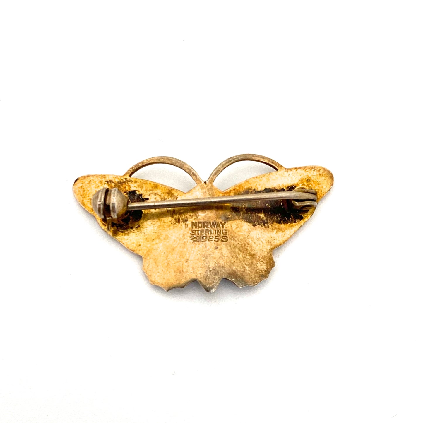 Aksel Holmsen pale blue butterfly brooch
