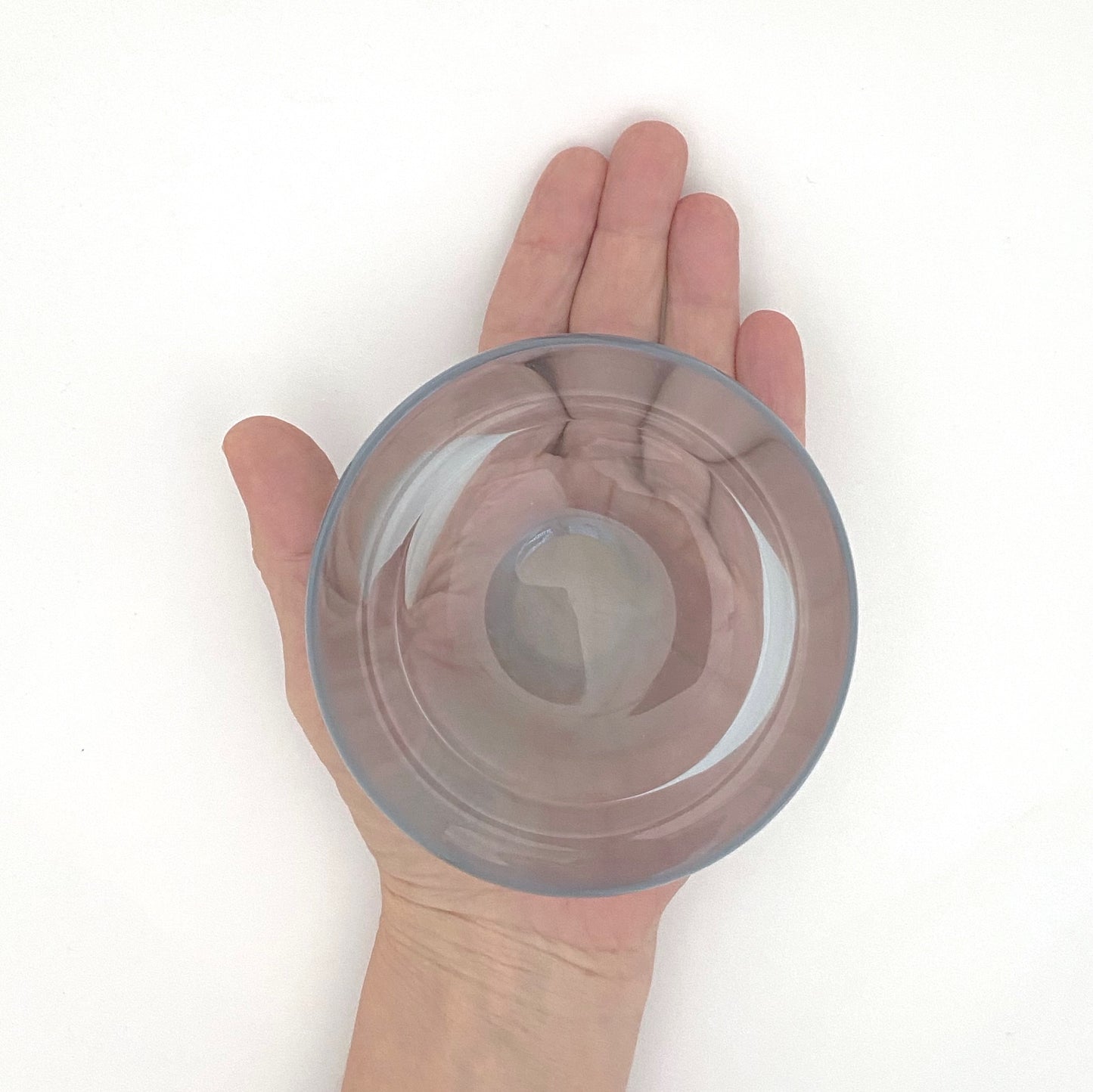 scale Holmegaard Denmark vintage aqua blue glass dish Per Lutken signed 1961 Scandinavian design