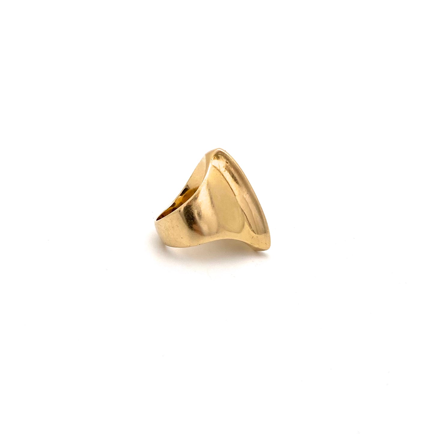 profile Walter Schluep Canada vintage heavy gold sleek ring Modernist art jewelry design