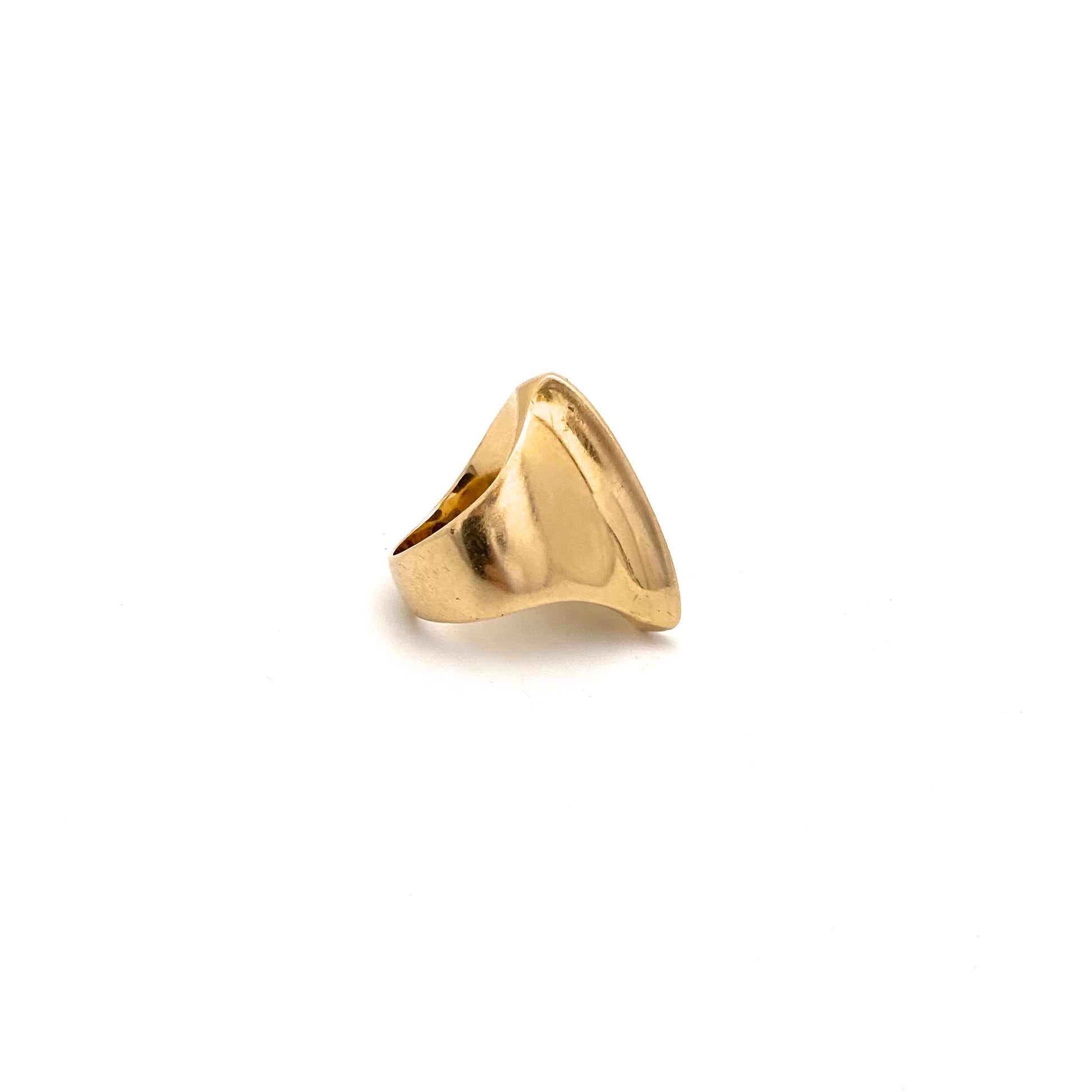 profile Walter Schluep Canada vintage heavy gold sleek ring Modernist art jewelry design