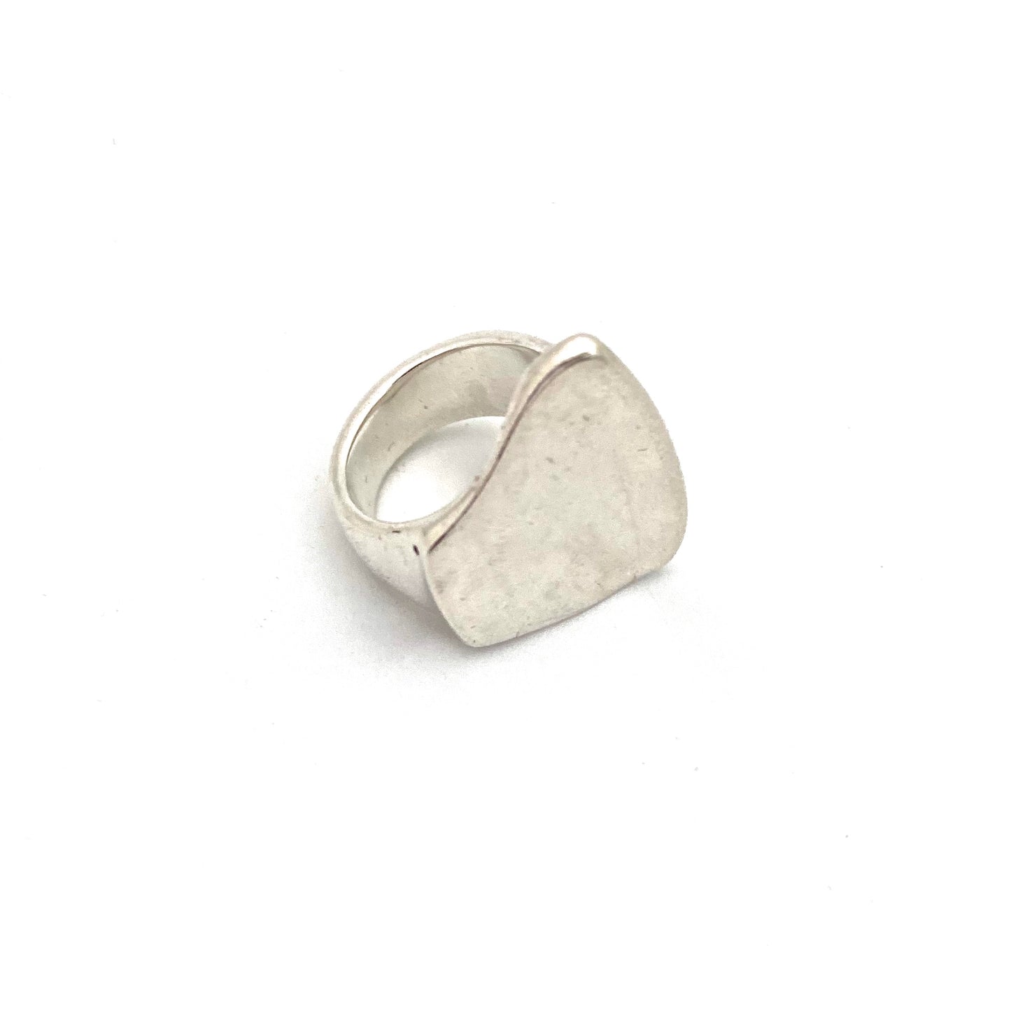 Walter Schluep sleek & heavy silver ring ~ original suede pouch