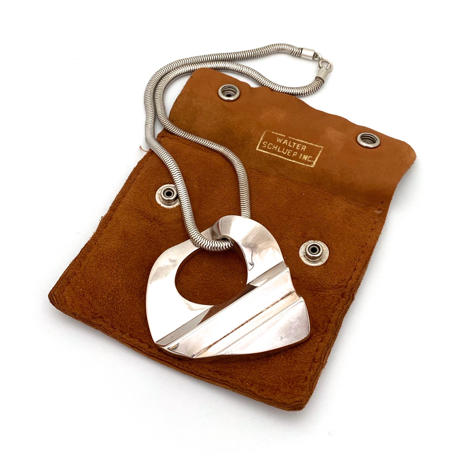 Walter Schluep large postmodern necklace ~ original pouch, 1982