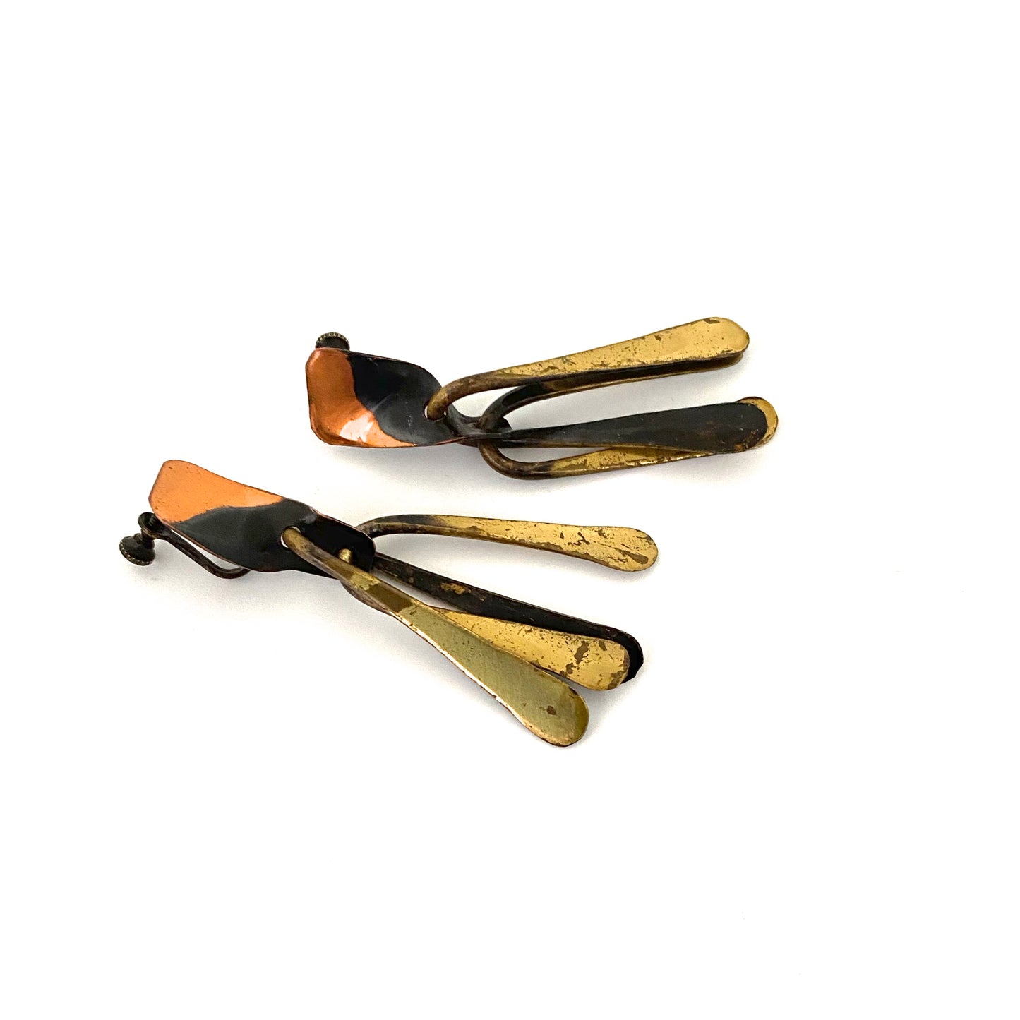 Art Smith mixed metals kinetic drop earrings