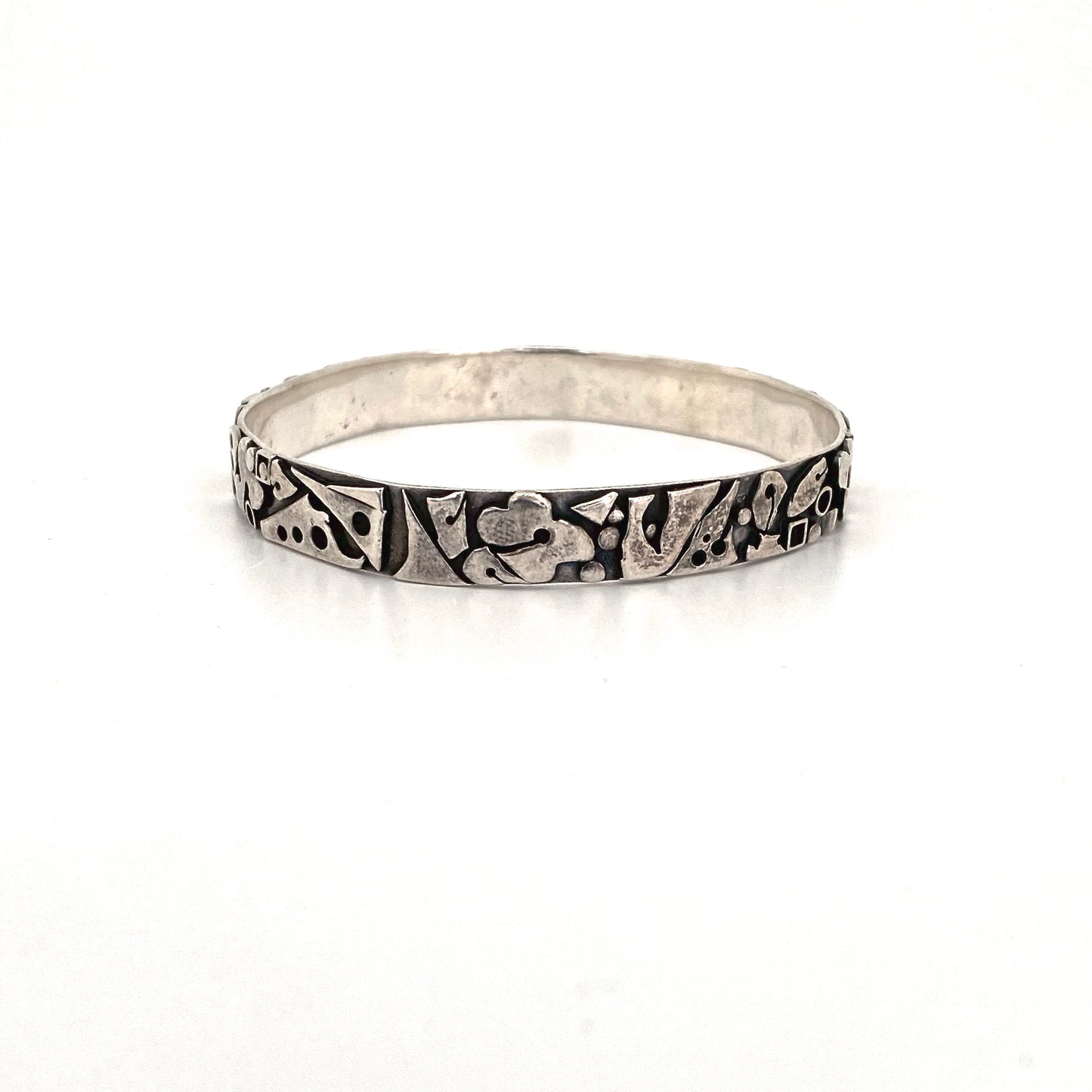 vintage silver studio made bangle bracelet
