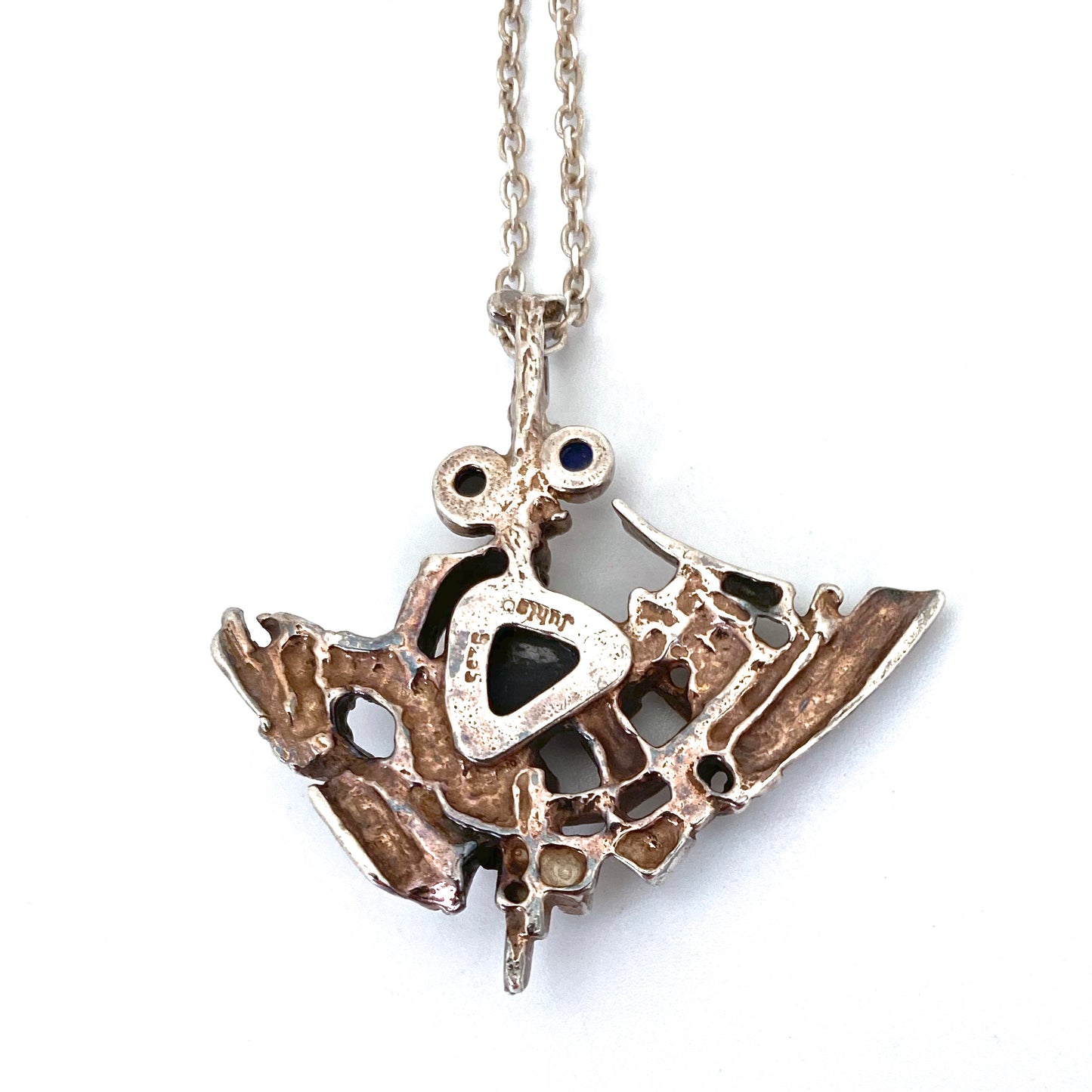 Juhls 'Tundra' series pendant necklace ~ spectrolite, lapis, onyx