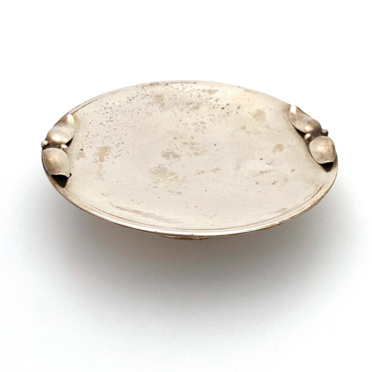 detail Carl Poul Petersen Canada vintage sterling silver tazza pedestal dish