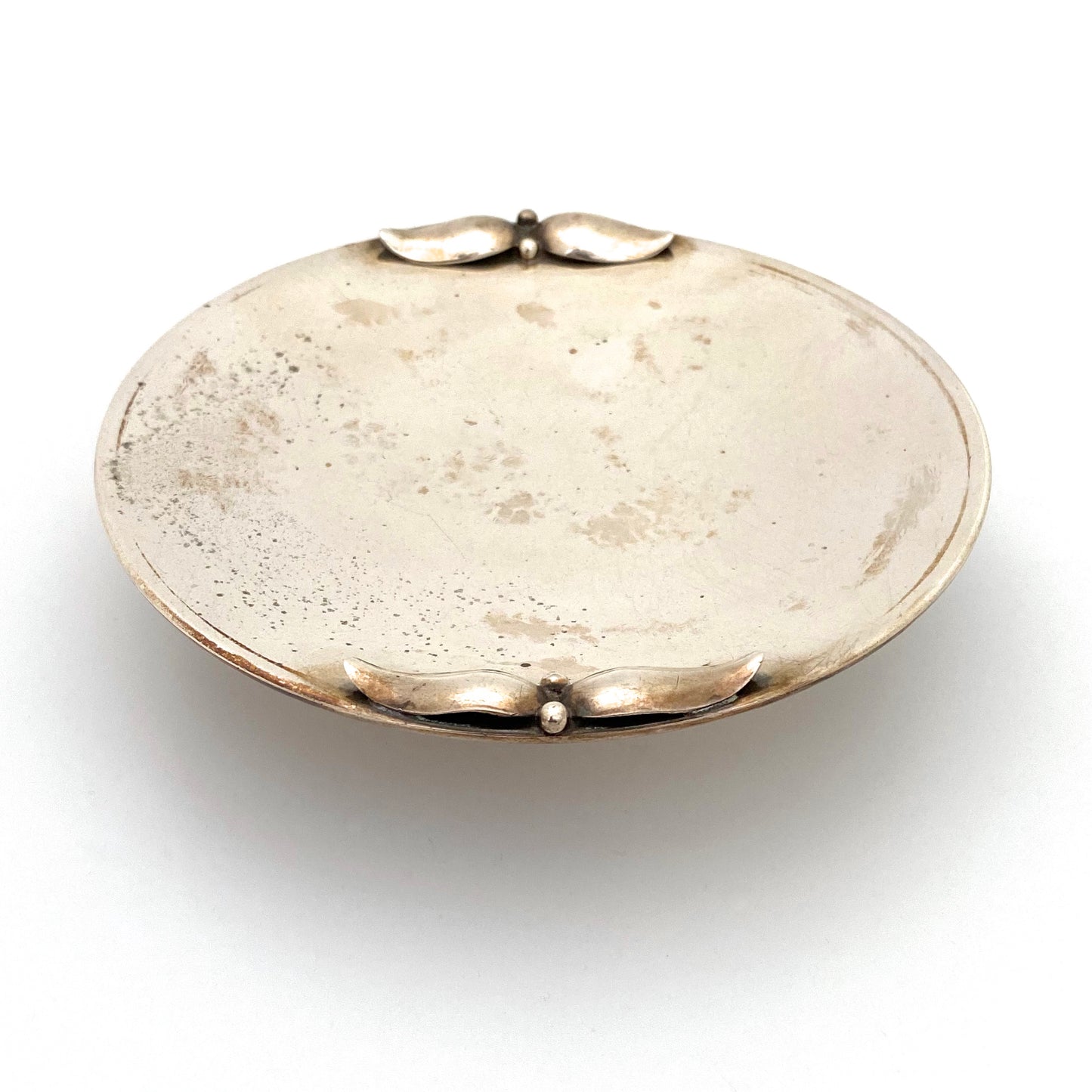 Poul Petersen silver tazza ~ leaf & berry motif