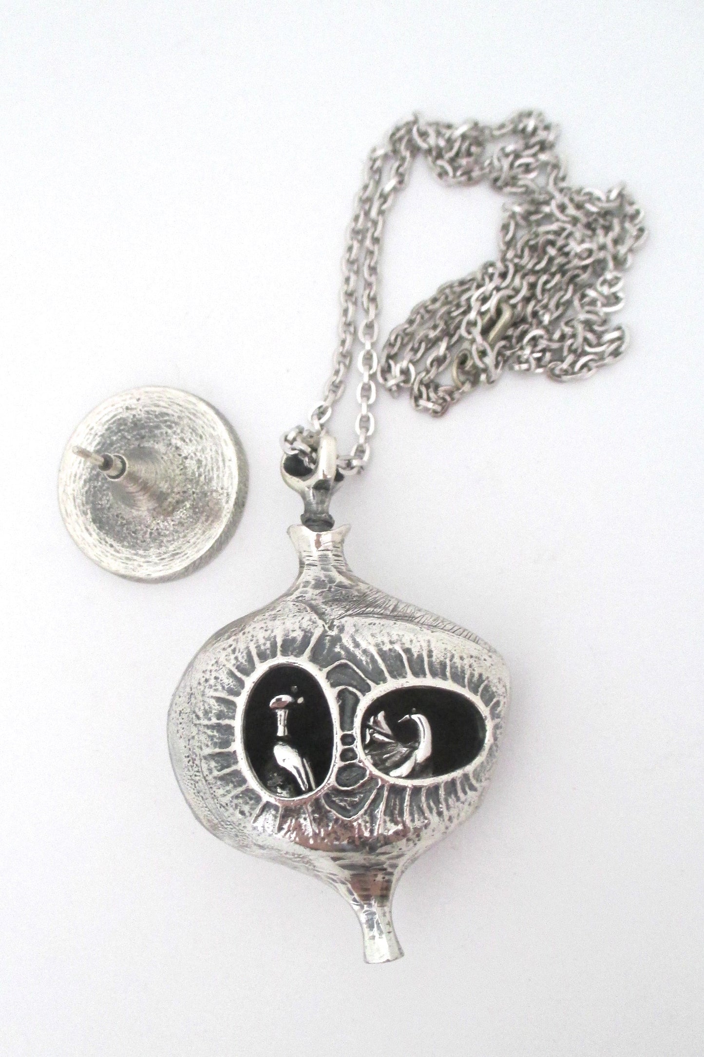 Guy Vidal large sculpture / pendant necklace with original box ~ rare