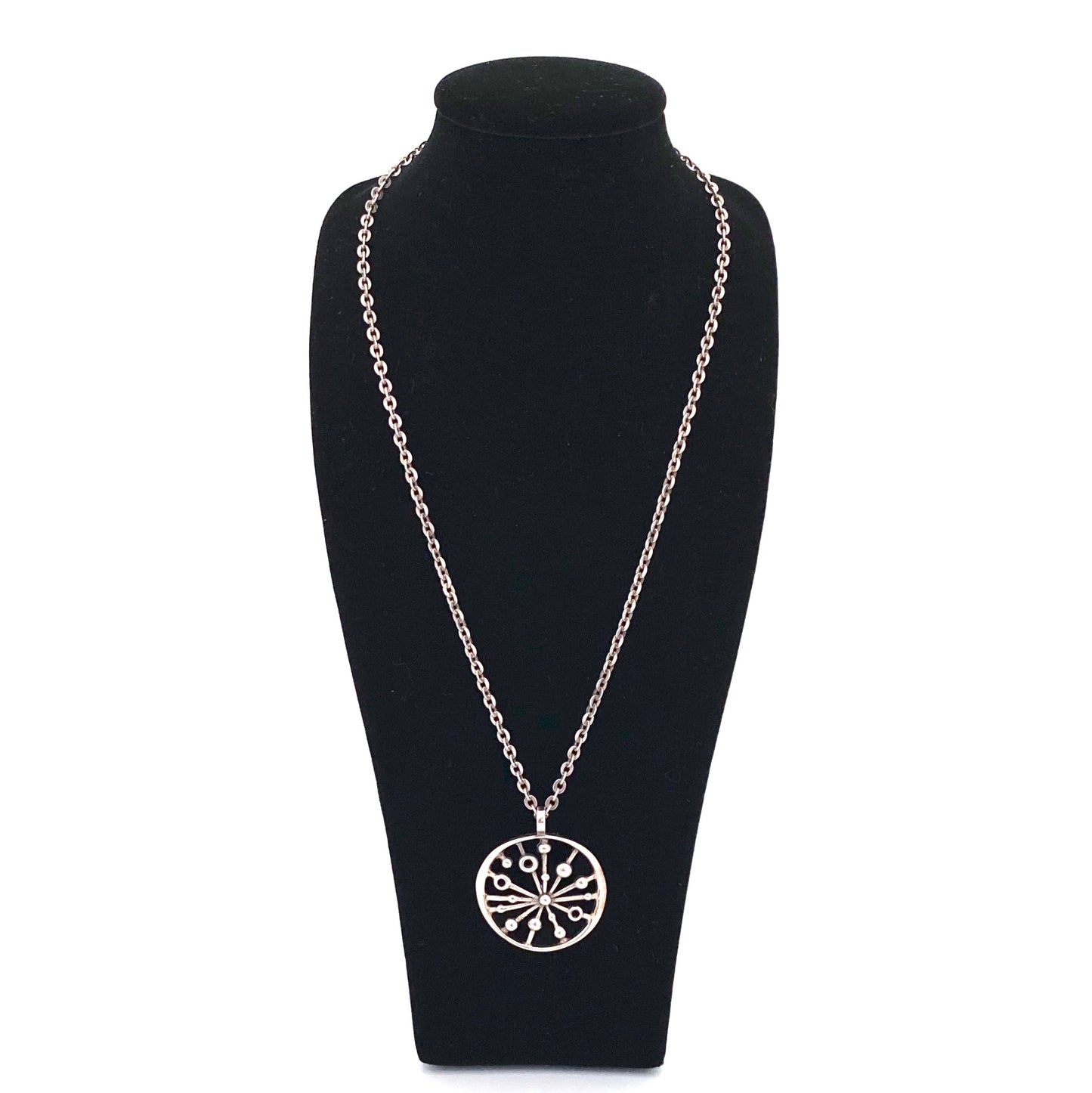 Jorma Laine silver starburst pendant necklace ~ 1974