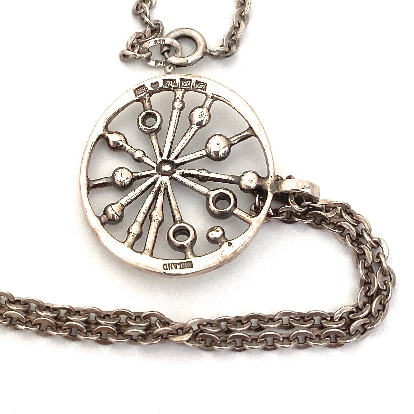 Jorma Laine silver starburst pendant necklace ~ 1974