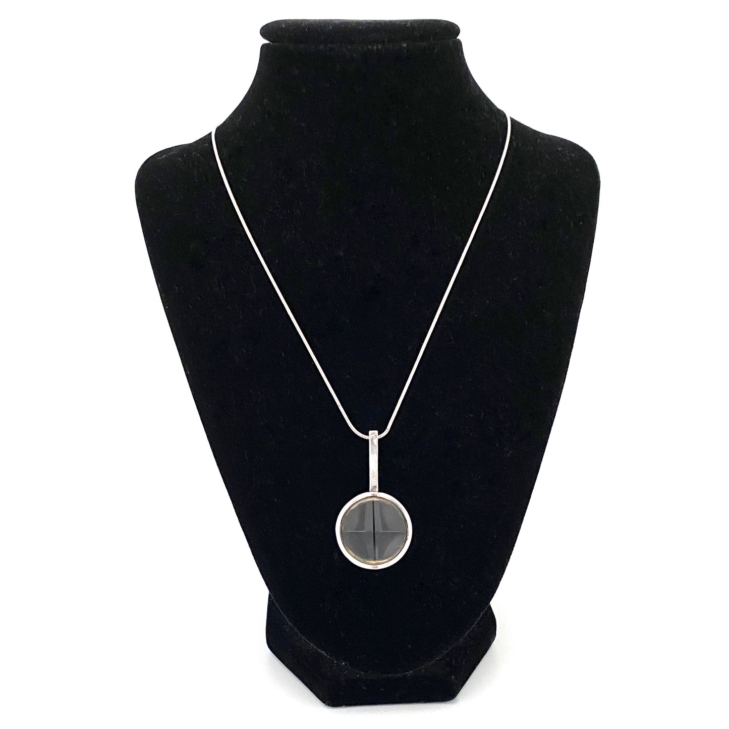 Jorma Laine silver & rock crystal pendant ~ 1973