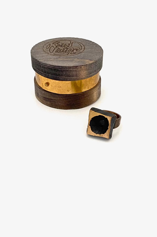 Karl Laine Finland vintage bronze brutalist ring Scandinavian Modernist jewelry design