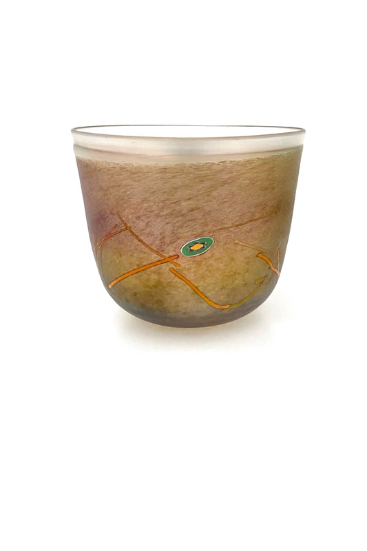 Kosta Boda Sweden vintage glass Tornado bowl Artist Collection Bertil Vallien Scandinavian Modernist design