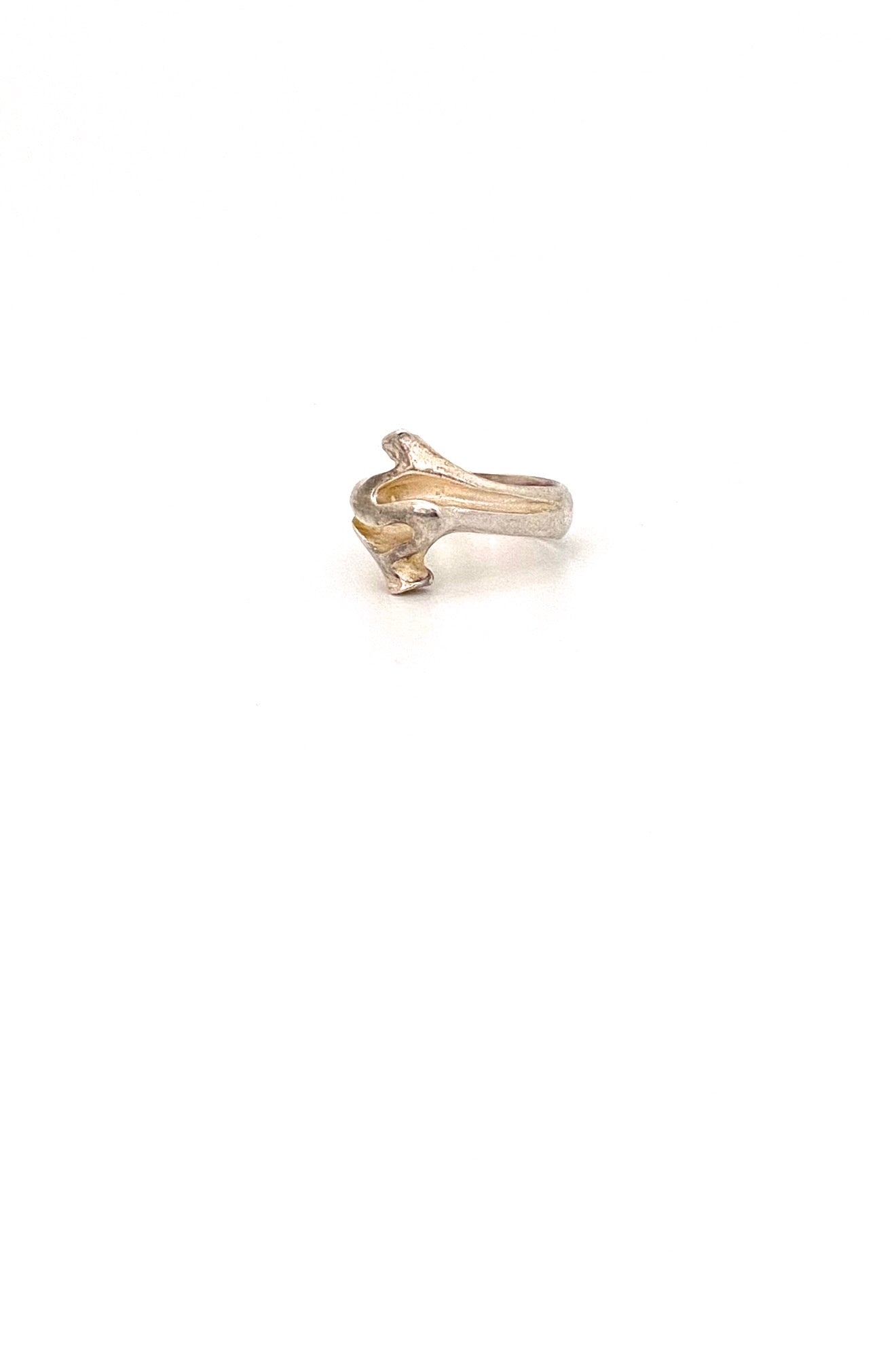 Lapponia Finland vintage textured silver ring 1984 Scandinavian Modernist jewelry design