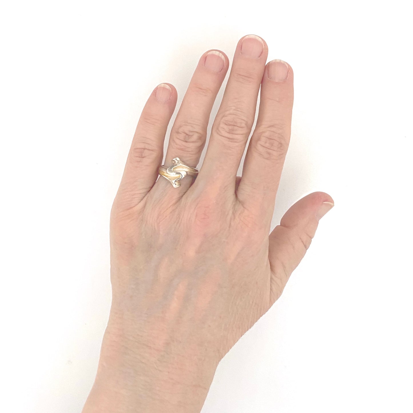 scale Lapponia Finland vintage textured silver ring 1984 Scandinavian Modernist jewelry design