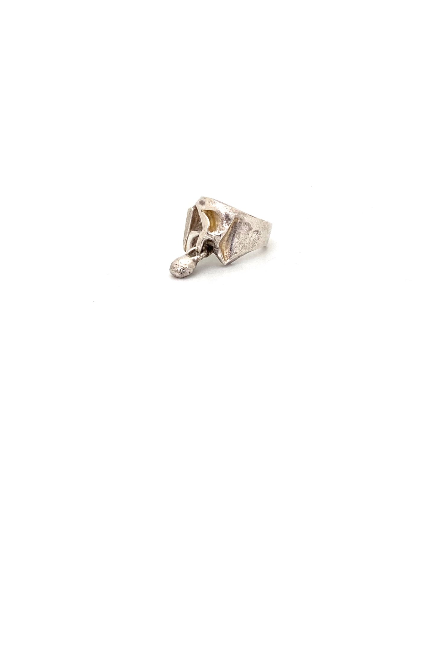 Lapponia Finland vintage silver kinetic Aria ring Bjorn Weckstrom 1971 Scandinavian Modernist jewelry design
