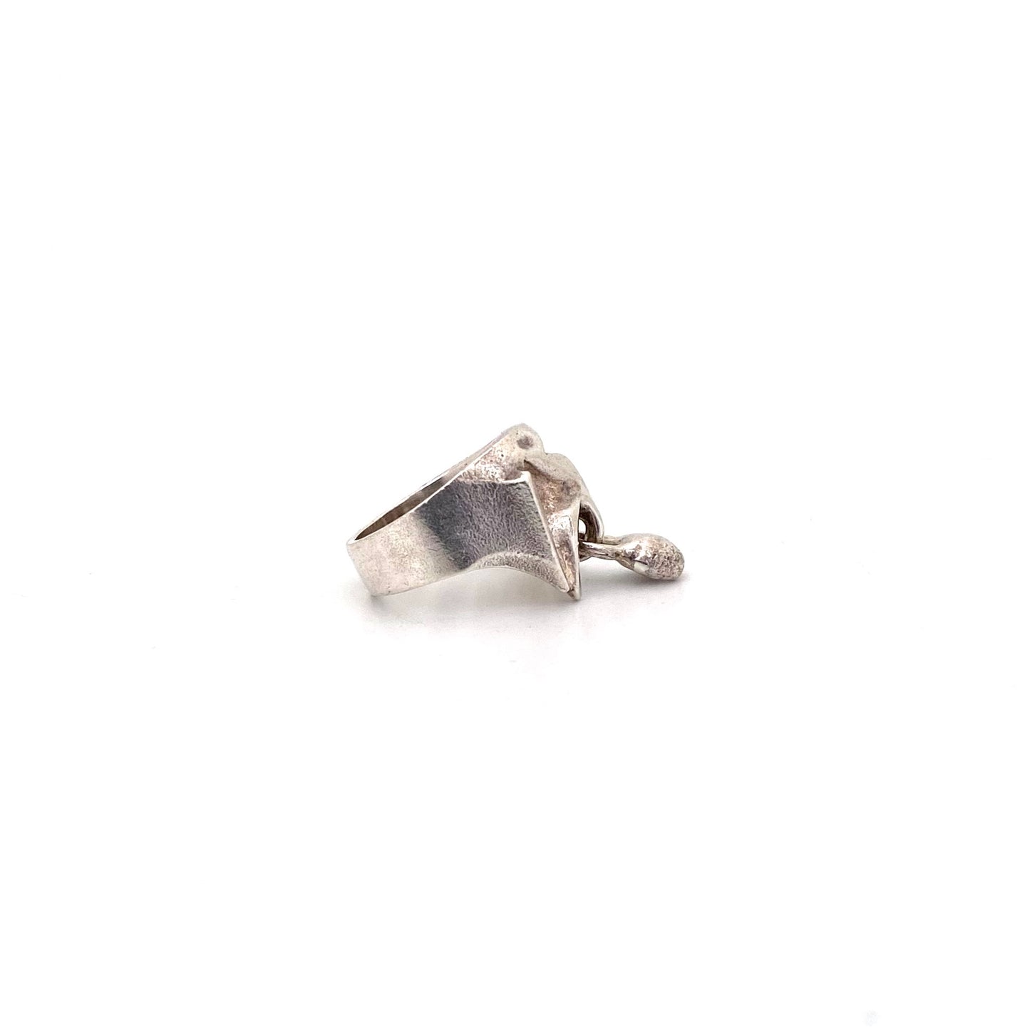 profile Lapponia Finland vintage silver kinetic Aria ring Bjorn Weckstrom 1971 Scandinavian Modernist jewelry design