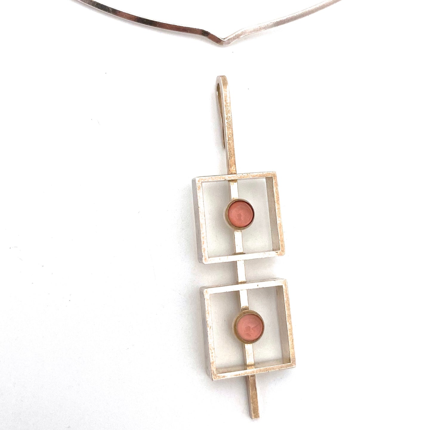 NE From silver & rose quartz choker necklace