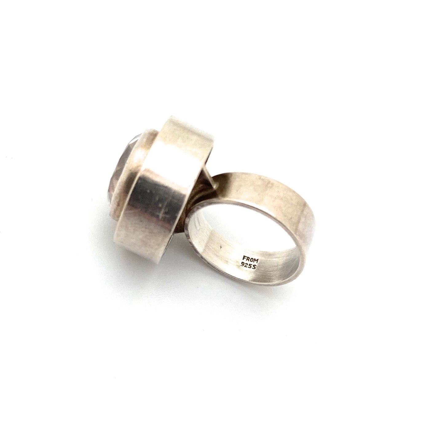 Niels From large silver & rock crystal ring