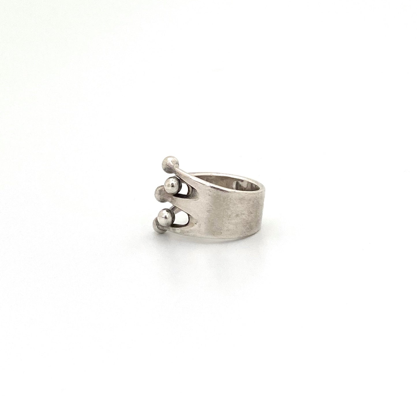 profile Anna Greta Eker Plus Studios Norway design vintage silver Jester ring 5 prong Scandinavian Modernist jewelry design