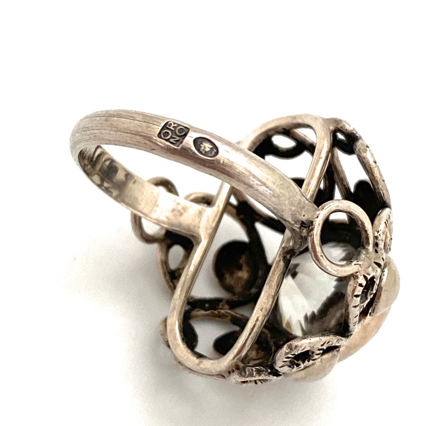 ORNO large openwork silver ring