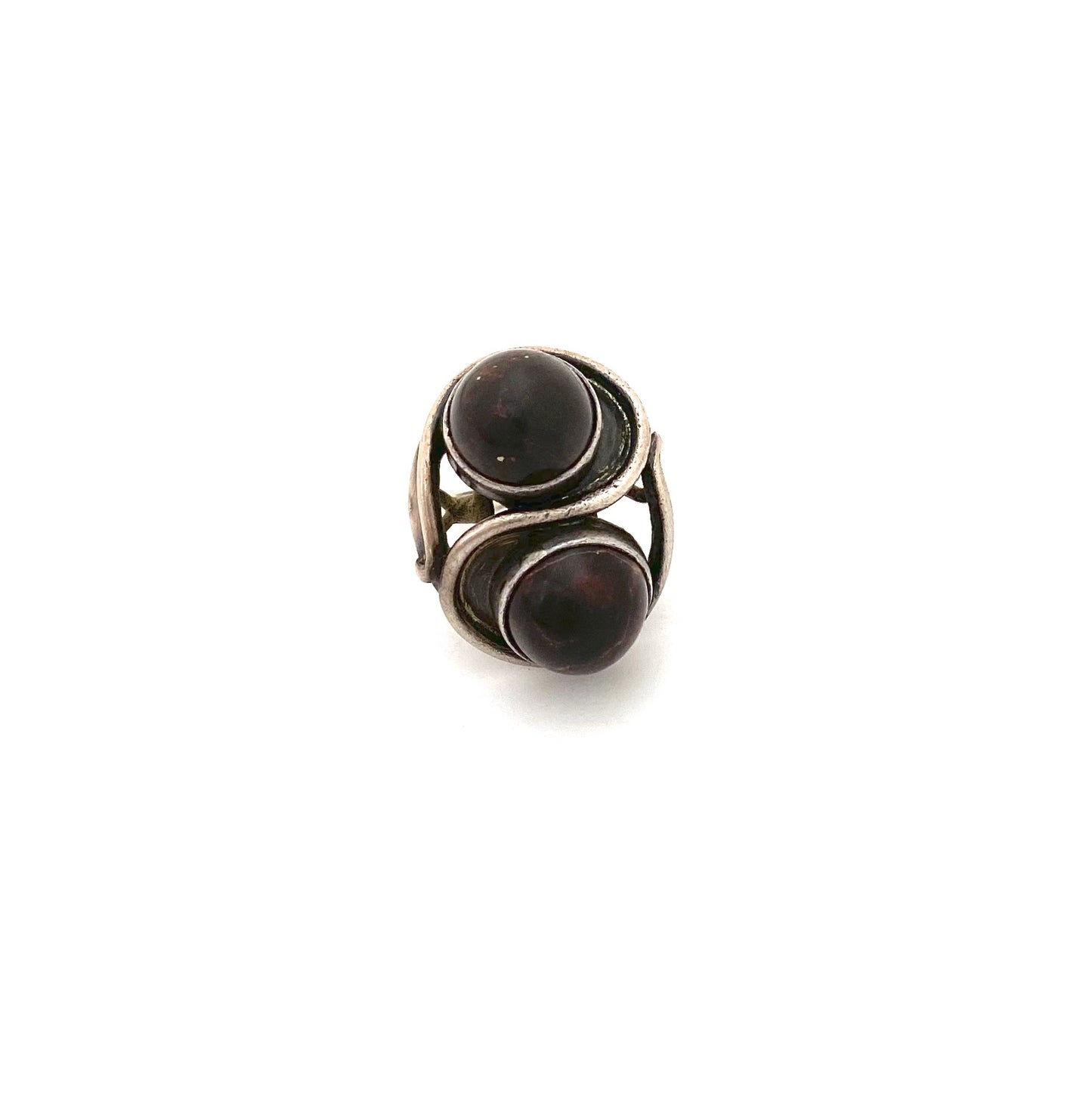 ORNO extra large silver & ironstone cabochon ring