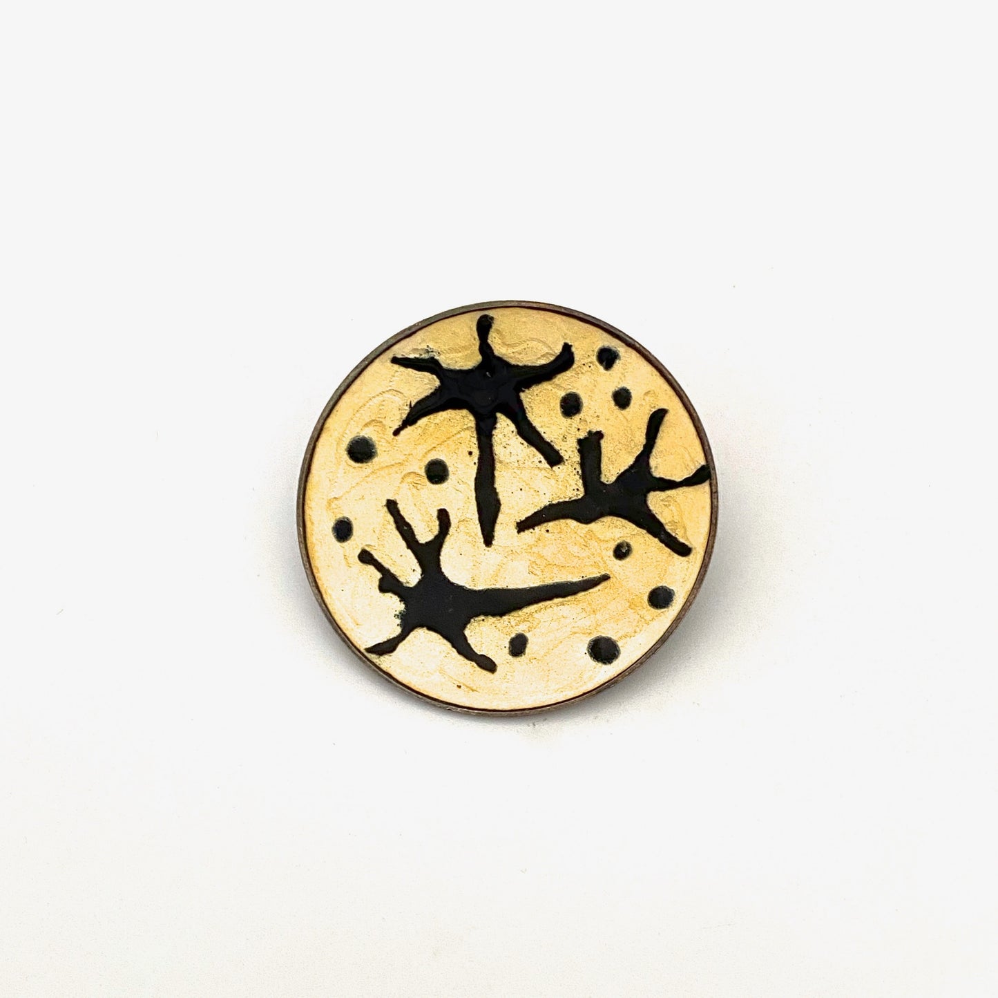 Oystein Balle silver & enamel abstract brooch ~ soft yellow