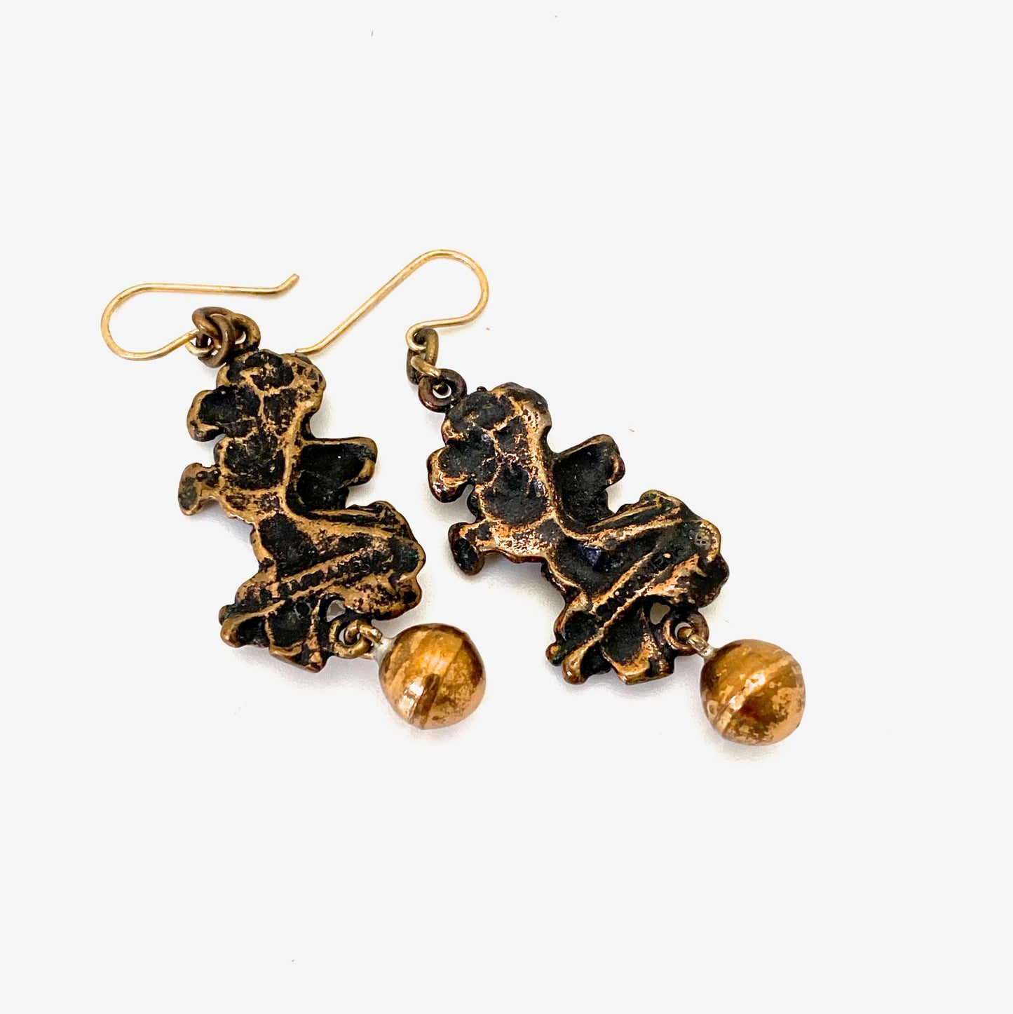 Pentti Sarpaneva kinetic bronze drop earrings