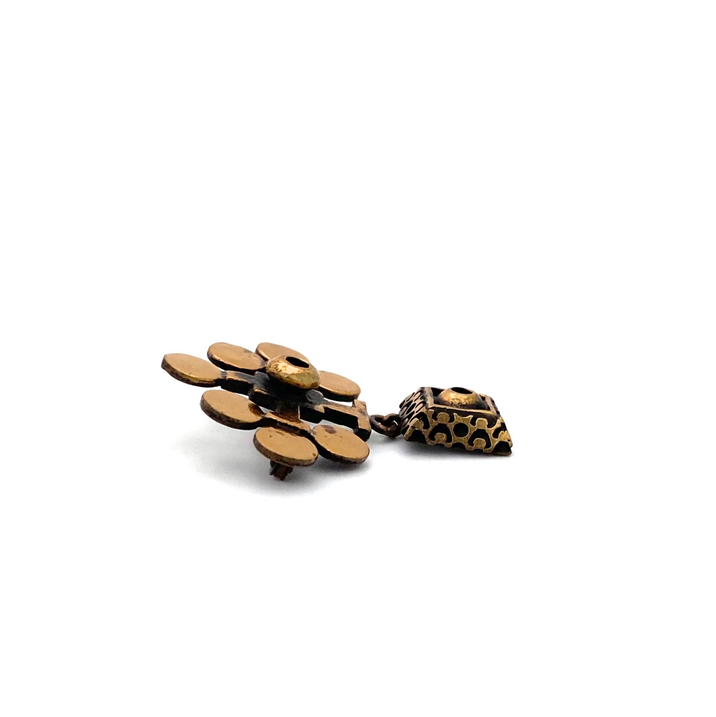 profile Pentti Sarpaneva Finland vintage bronze kinetic brooch Scandinavian Modernist jewelry design