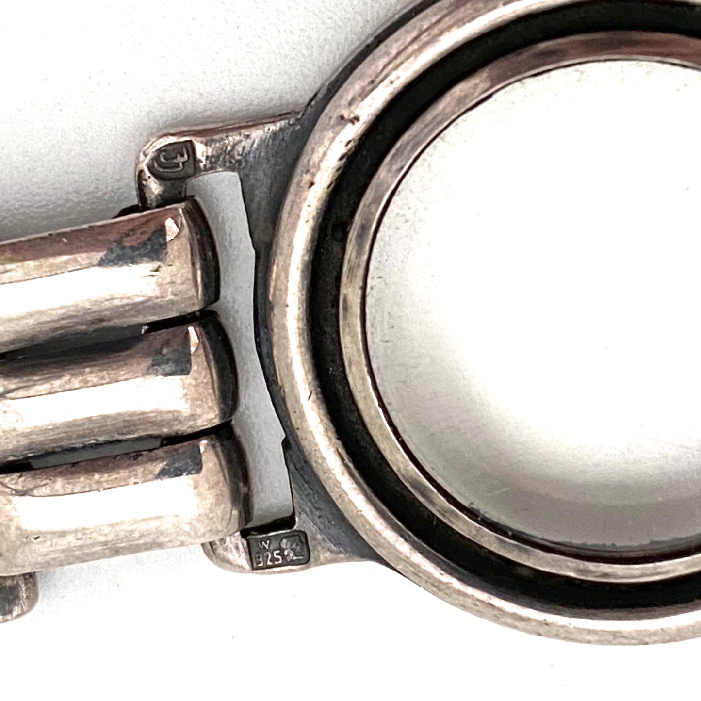 silver & rock crystal panel link bracelet ~ Poland
