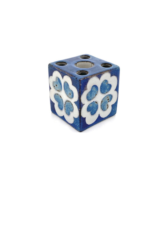 Royal Copenhagen Denmark vintage faience Baca cube candle holder bud vase Ellen Malmer
