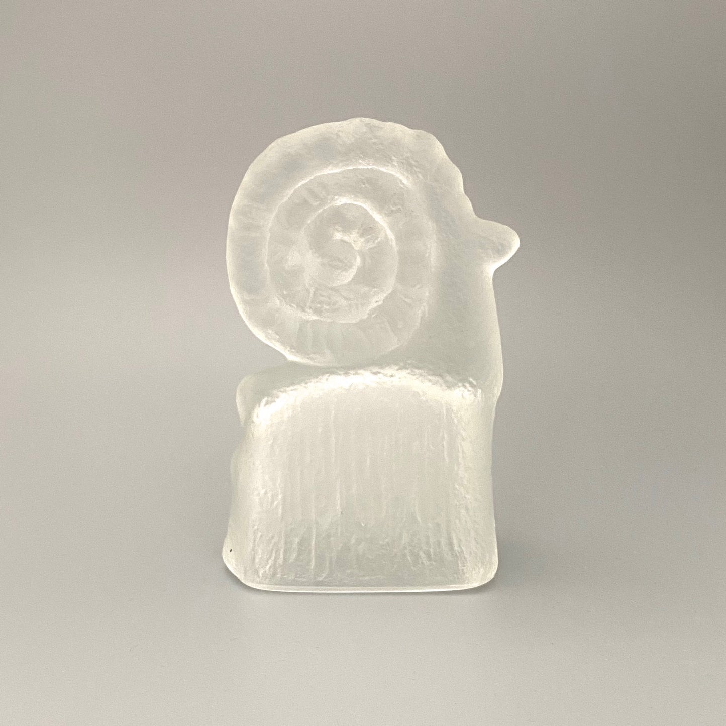 Pavel Panek 'Beran' glass ram sculpture ~ matte