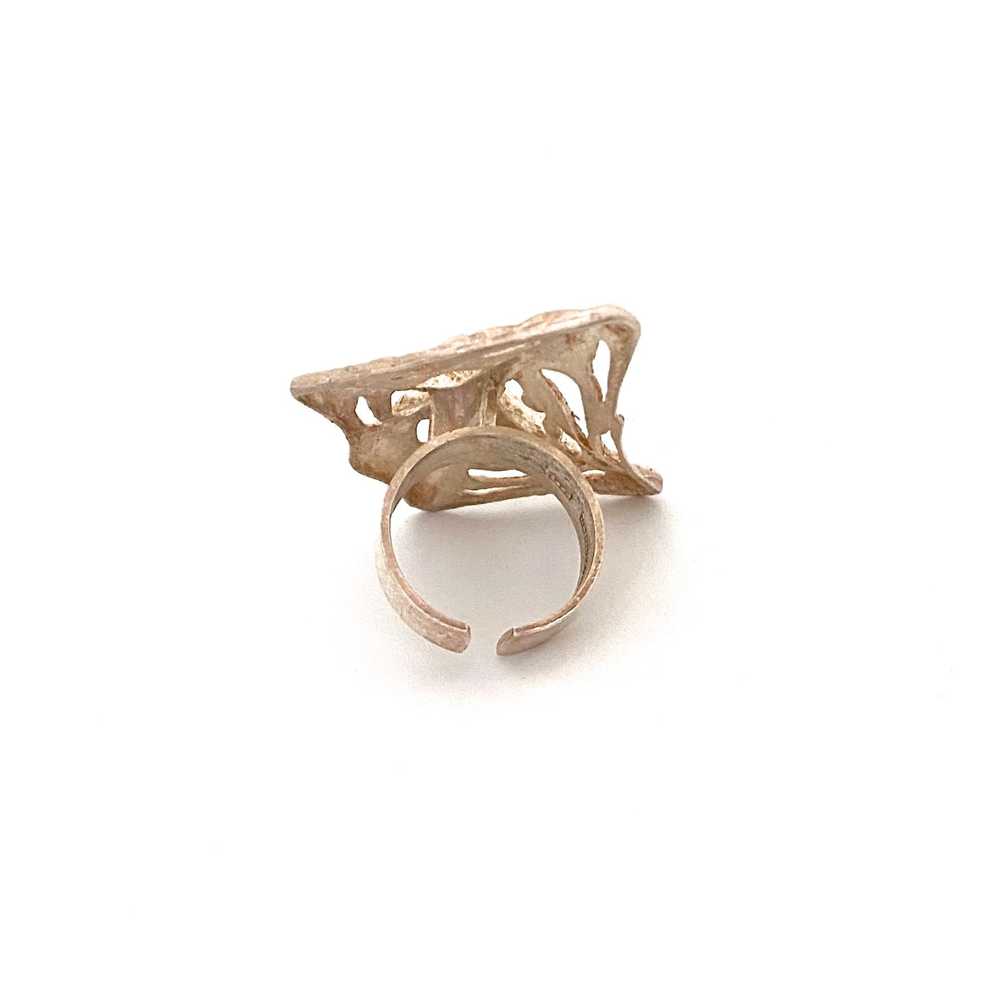 Sten & Laine large silver openwork ring ~ 1970