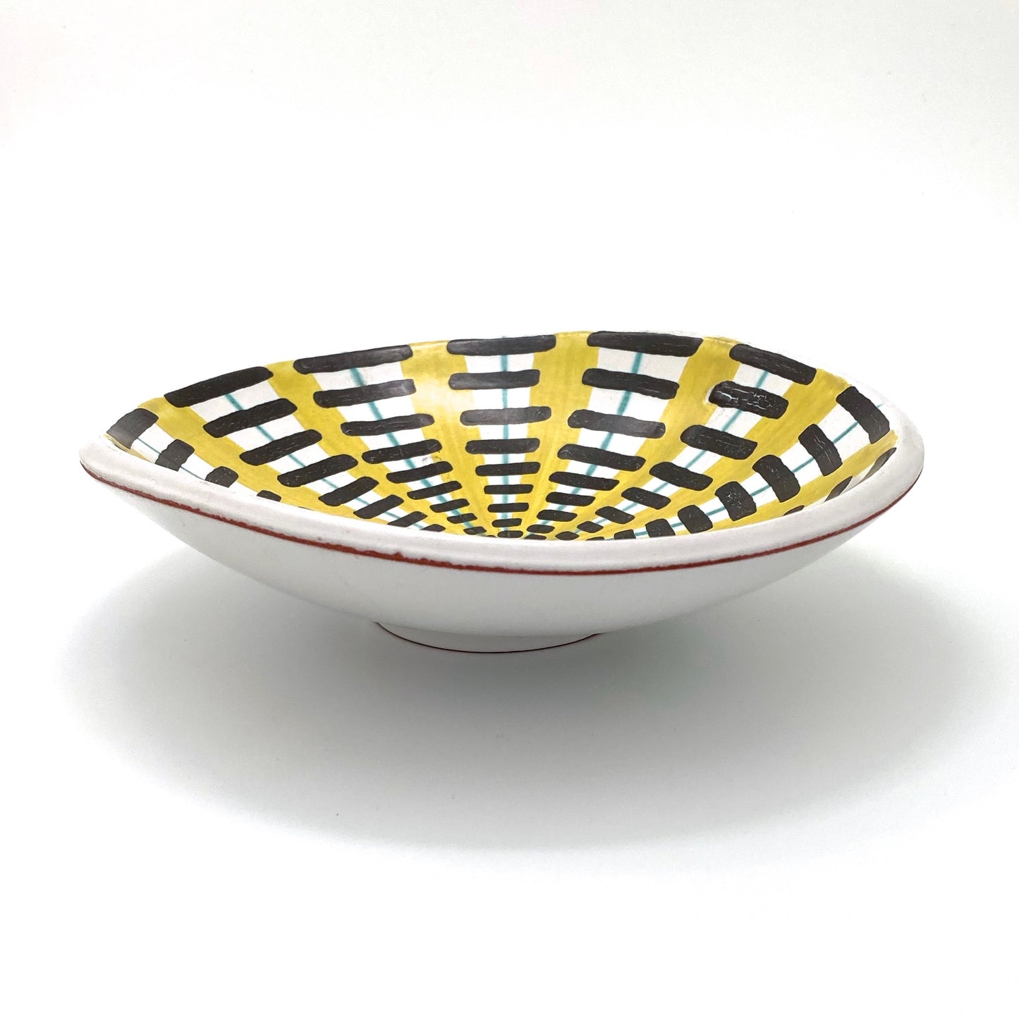 Stig Lindberg bright graphic dish for Gustavsberg