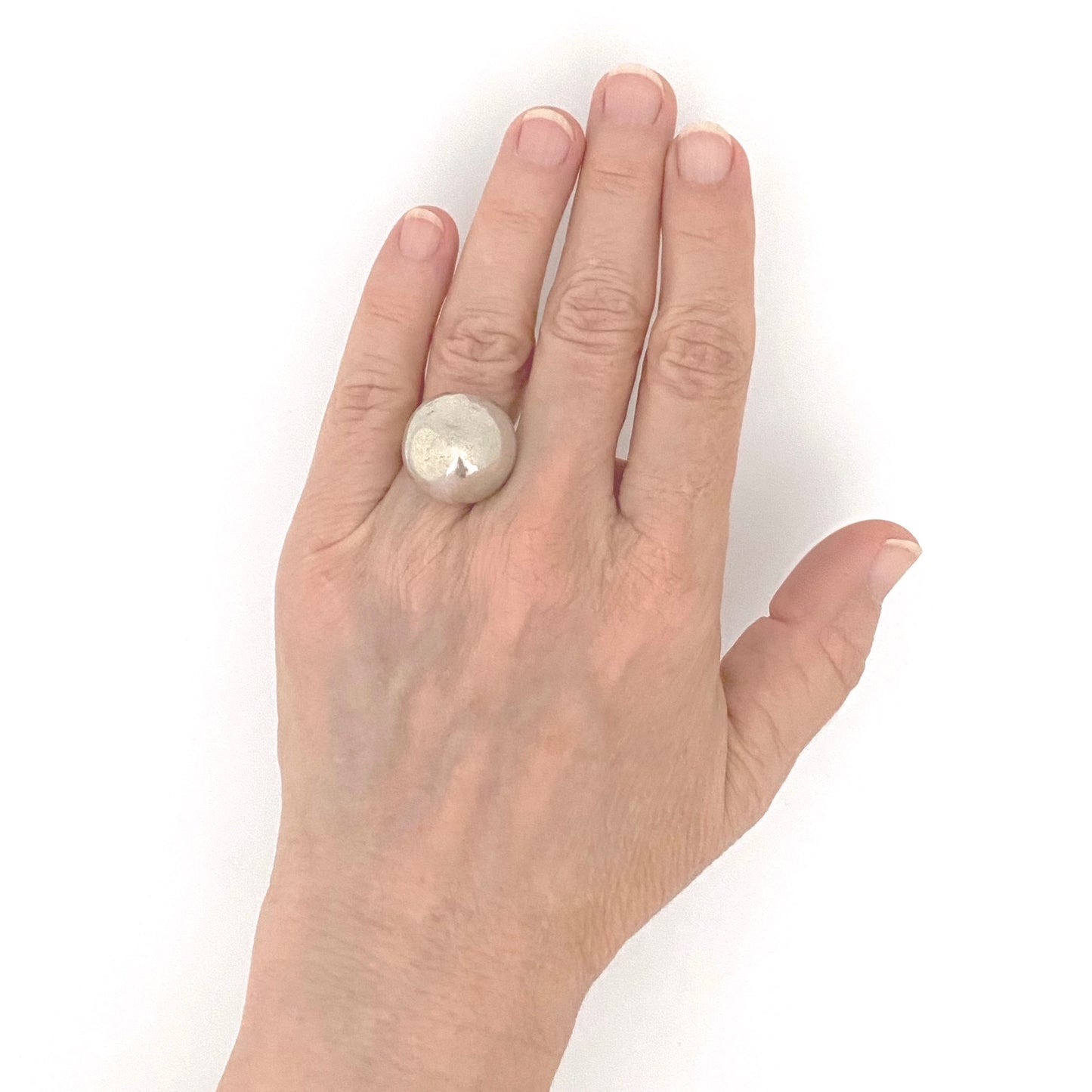 scale Sweden vintage silver large dome ring 1966 Scandinavian Modernist jewelry design