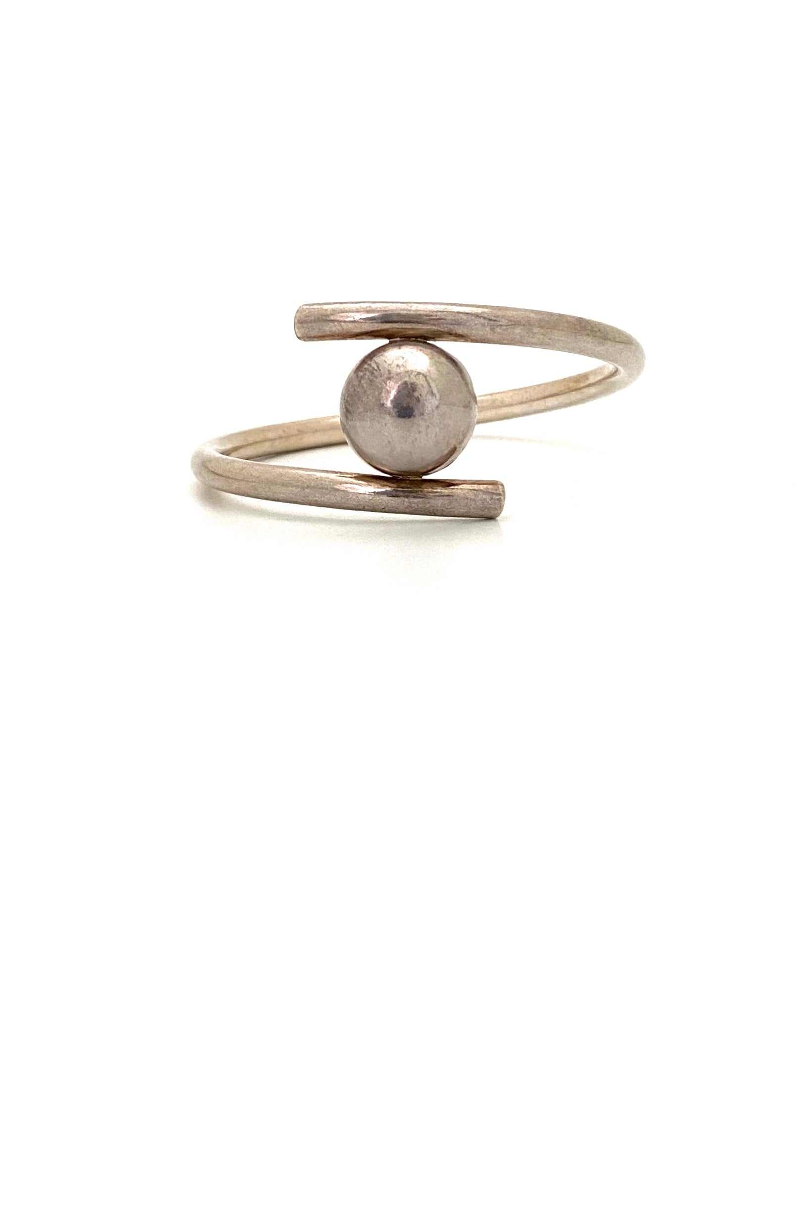 Warmet Poland vintage silver bangle bracelet with sphere Modernist jewelry design