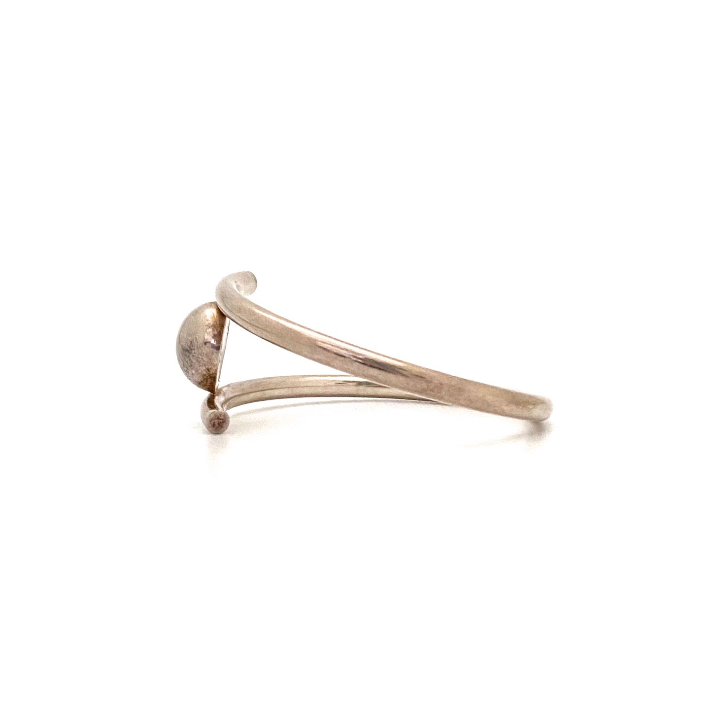 profile Warmet Poland vintage silver bangle bracelet with sphere Modernist jewelry design