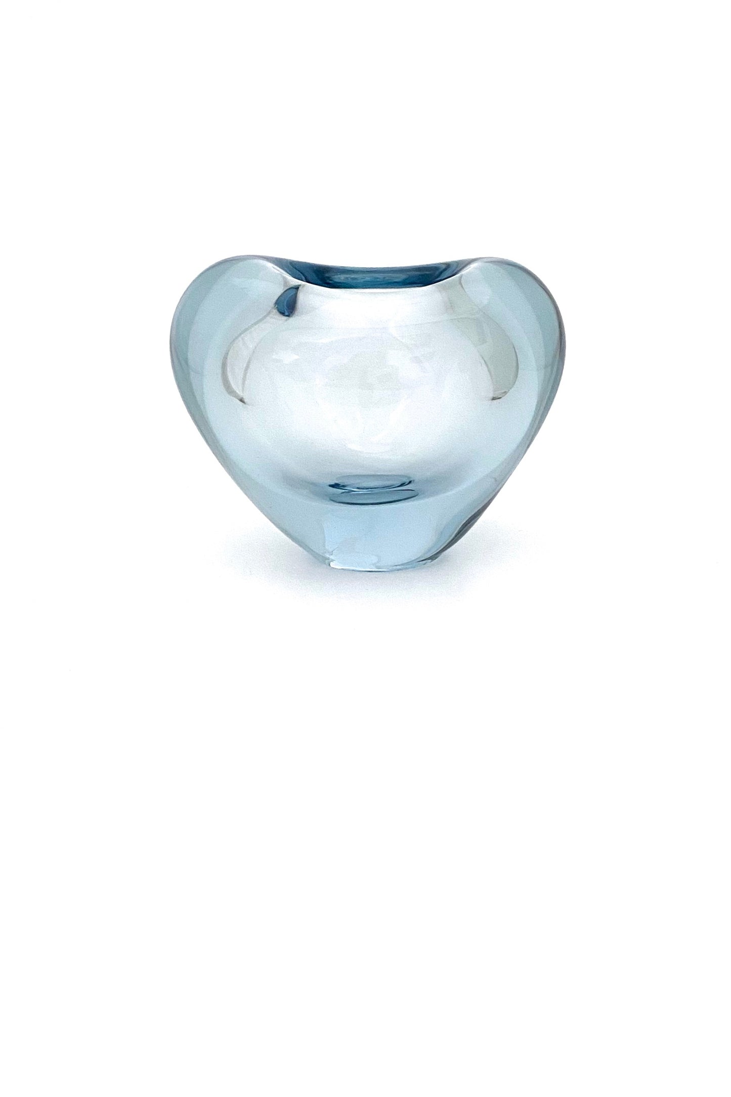 Holmegaard Denmark vintage aqua blue glass heart vase 2 Per Lutken Scandinavian Modern design