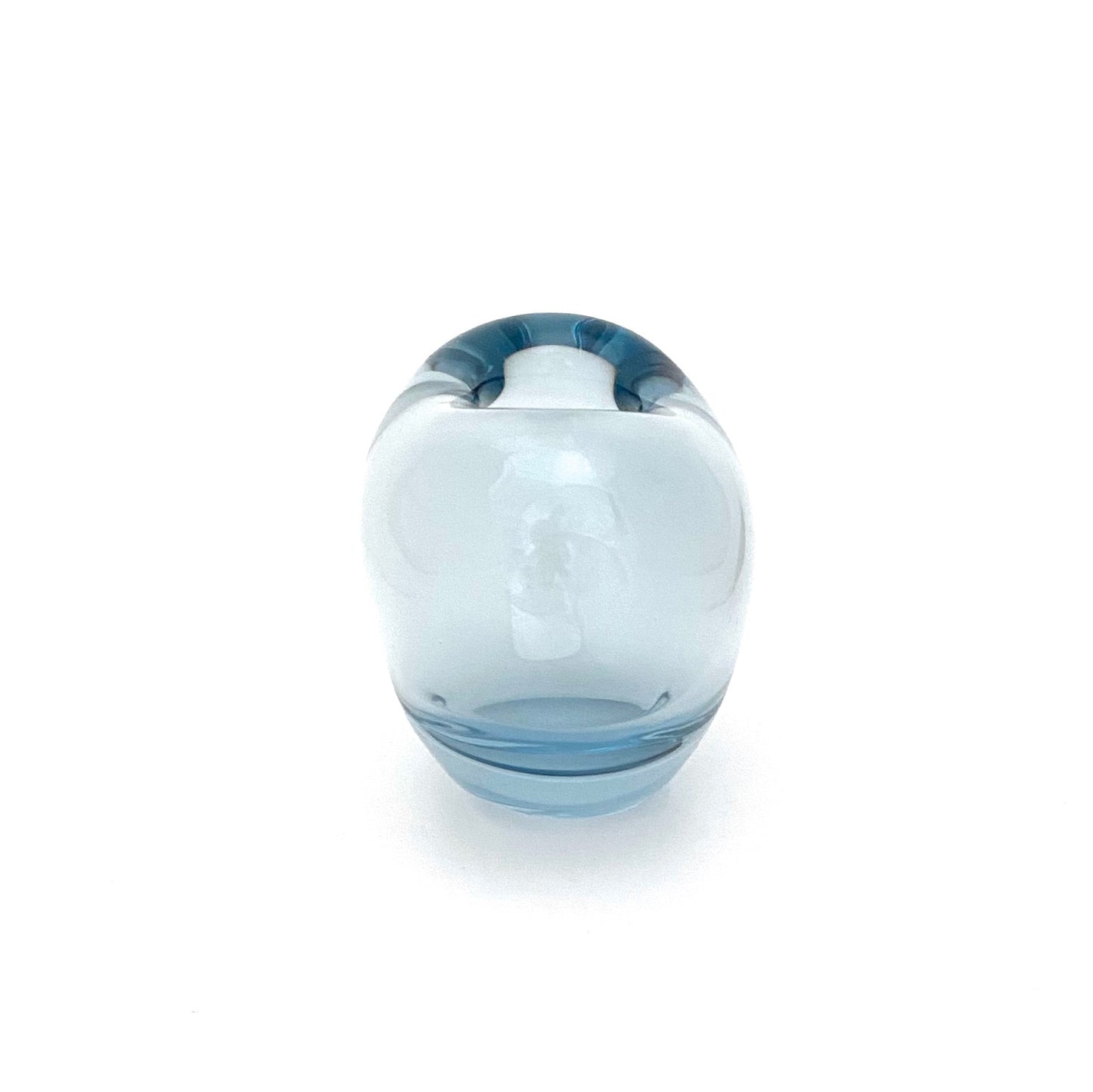 profile Holmegaard Denmark vintage aqua blue glass heart vase 2 Per Lutken Scandinavian Modern design