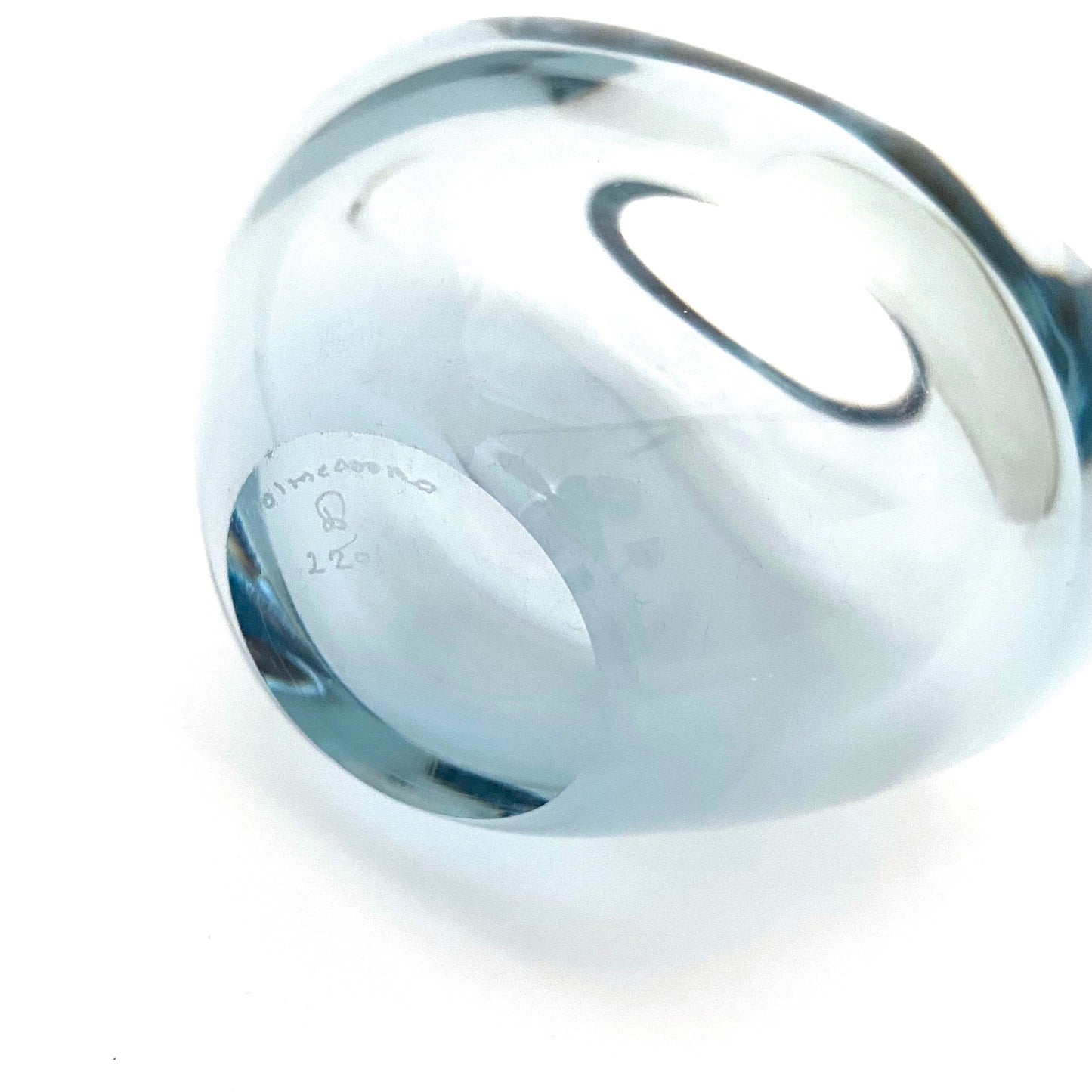 Holmegaard aqua blue 'Minuet' heart vase #2 ~ Per Lutken